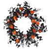 Halloween Wreath with Dried Branches & Fake Pumpkins Autumn Door Hanger for Party Decor