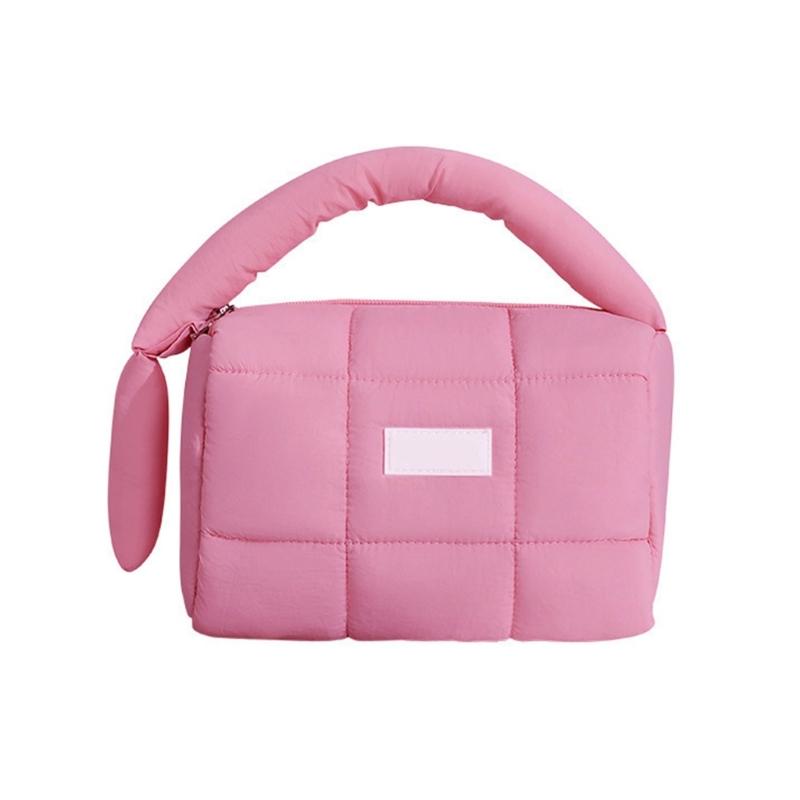 

Косметичка з нейлону цукеркового кольору, простора сумка для зберігання, дорожній туалетний несесер із застібками-блискавками для леді, підлітків червоний