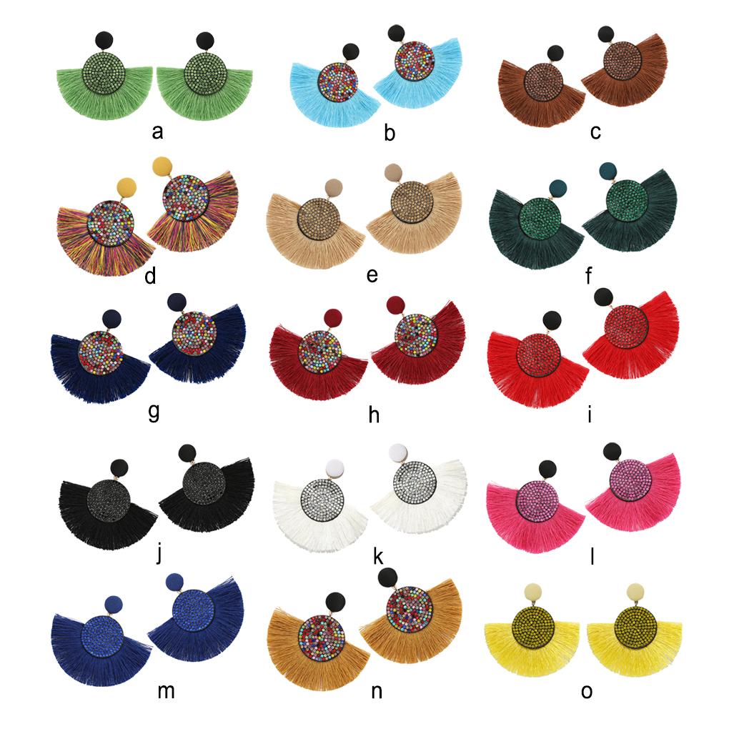 1 Pair Tassel Earrings Fringe Hanging Ornament Ears Pendants Fashion Accessory Jewelry Adornment Bohemian Girl Earring for Decor