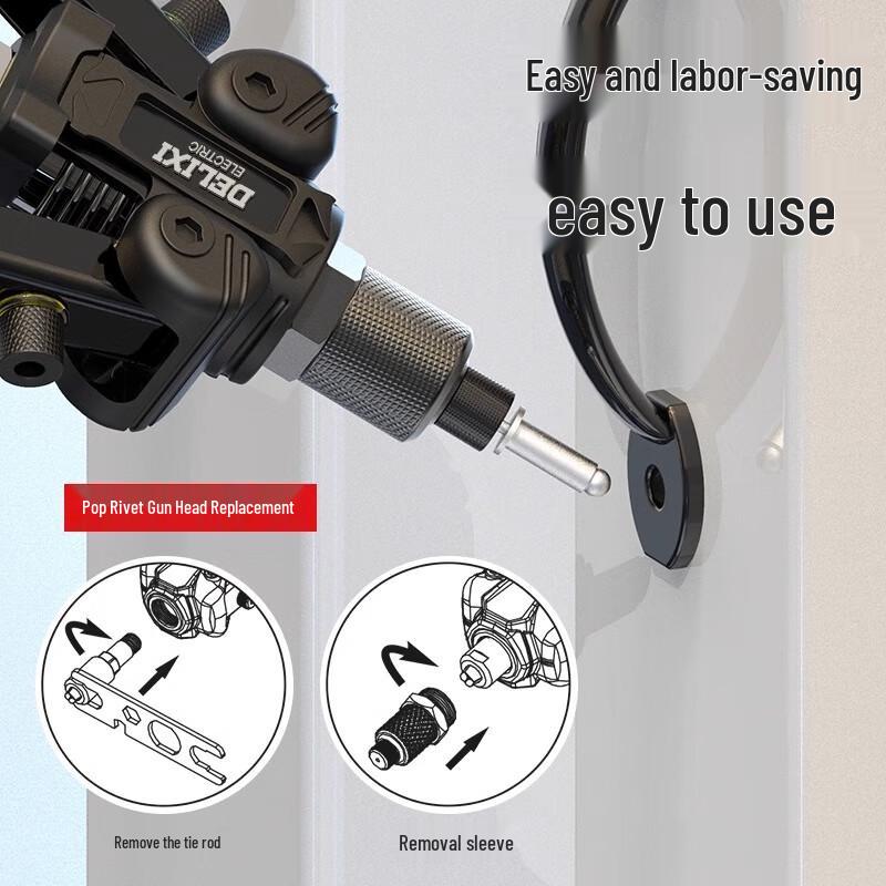 DELIXI Electric Rivet Gun Converter Kit CN Plug (adapter Included)