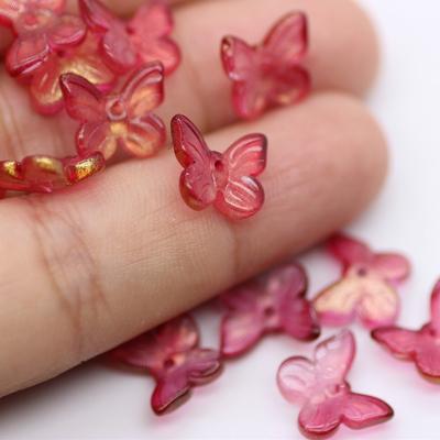 50 Stück 11mm Stereoskopische Glas Schmetterling Lose Perlen DIY Farbverlauf Perle Schmuck Halskette Armband Herstellung