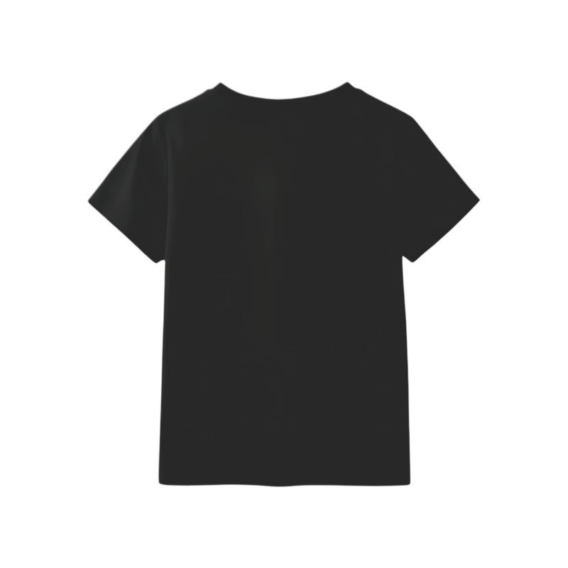Kids Crewneck Short Sleeve T-Shirt, Ink Splatter Building Block Basketball Hoop Print