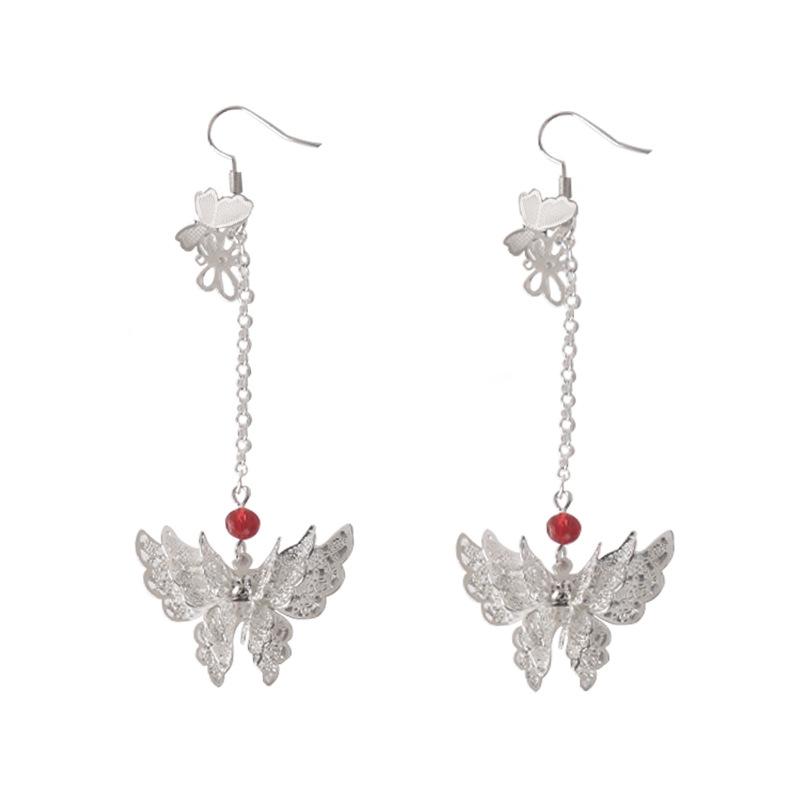 Anime Tian Guan Ci Fu Hua Cheng Xie Lian Cosplay Orecchini ad anello Orecchini con perno Farfalla Orecchini con nappa asimmetrica Accessori