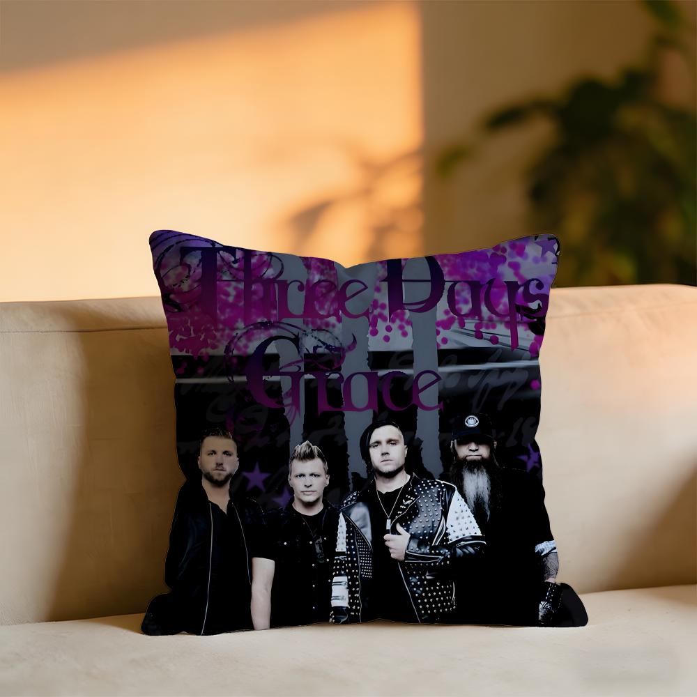 Three Days Grace Cushion Cover Cozy Velvet Throw PillowSoft Warm Cushion For Sofa Bed