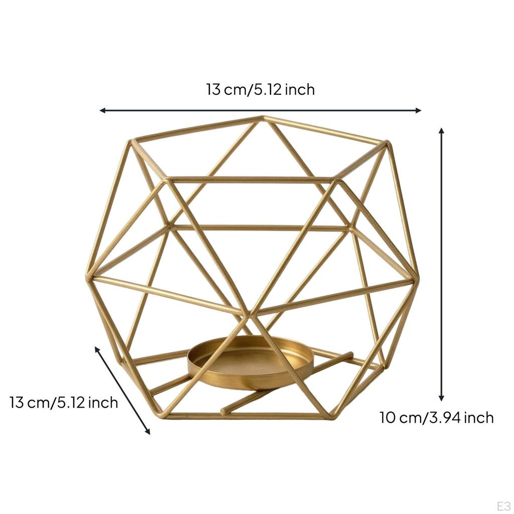Minimalist Geometric Candle Holder | Modern, Wire Holder, for Tabletop Black