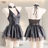 Ladies' Sensual PU Mini Dress & Little Devil Anime Uniform Set