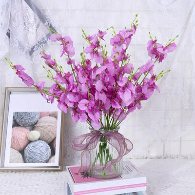 Artificial Orchids 3 Fork Realistic Colorful Fake Flower Wedding Home Office Table Centerpiece Faux Floral Branch