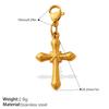 Personalized Retro Style Engraved Three-Dimensional Cross Series Lobster Buckle Pendant Stainless Steel Gold Diy Accessories