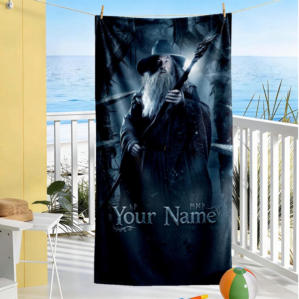 Lord Rings Personalized Text Beach Towel High Absorbency & Quick-Dry Perfect for Traveling Yoga Camping and Swimming