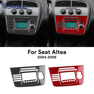 Voor Seat Altea 2004 2005 2006 2007 2008 Echte Zachte Koolstofvezel Sticker LHD Auto Centrale Airconditioning CD Paneel Trim Interieur Accessoires