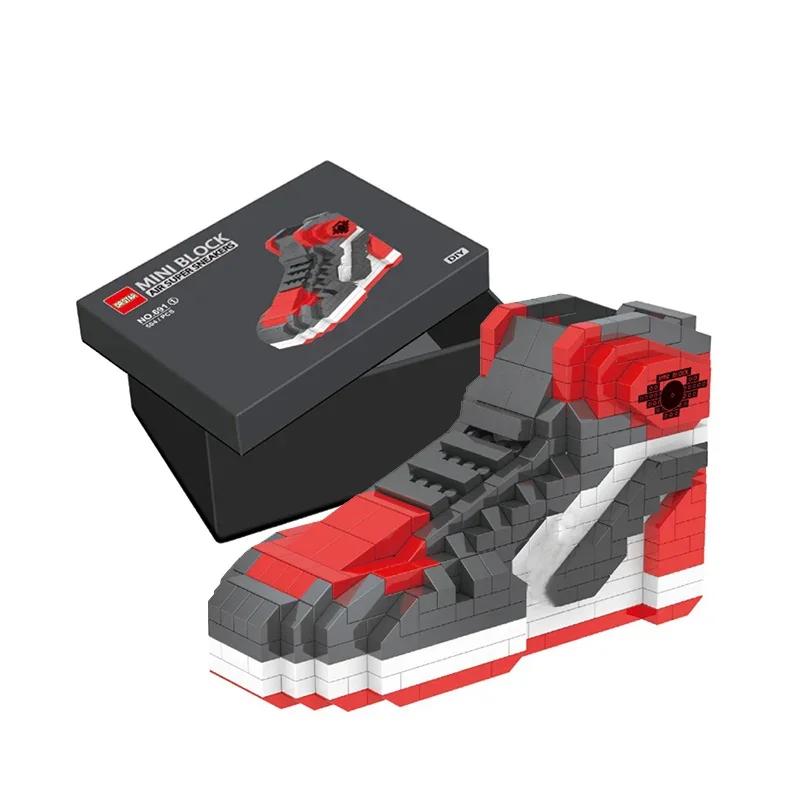 Mini Sports Basketball Shoes Building Blocks Sneakers Figure DIY Assembly Bricks Toys For Children Boys Birthday Christmas Presents