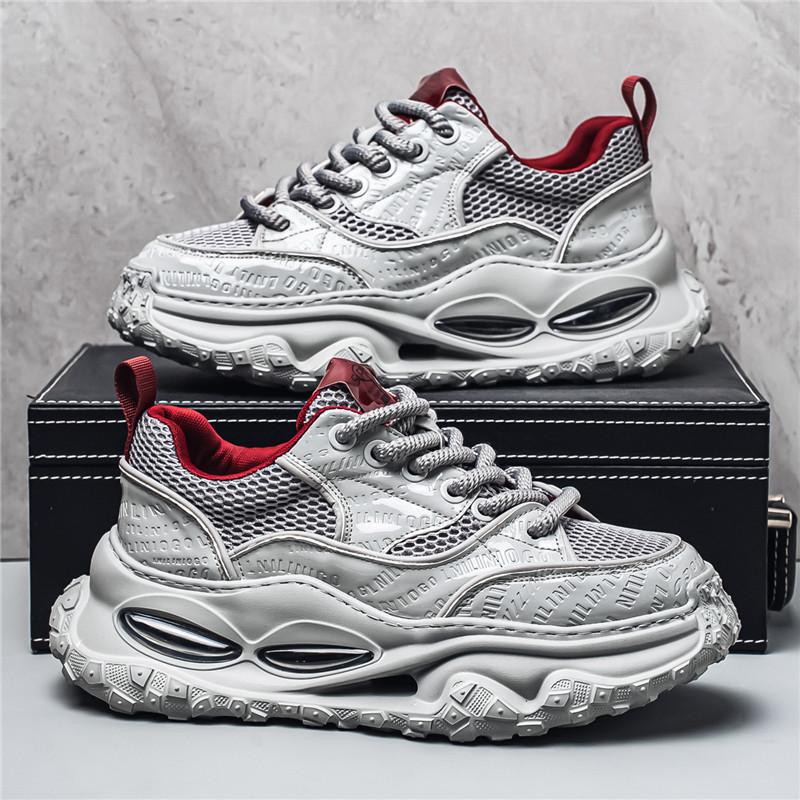 New Men Shoes Fashion Chunky Sneaker Height Increasing Sport Platform Shoes Air Cushion Athletic Shoes