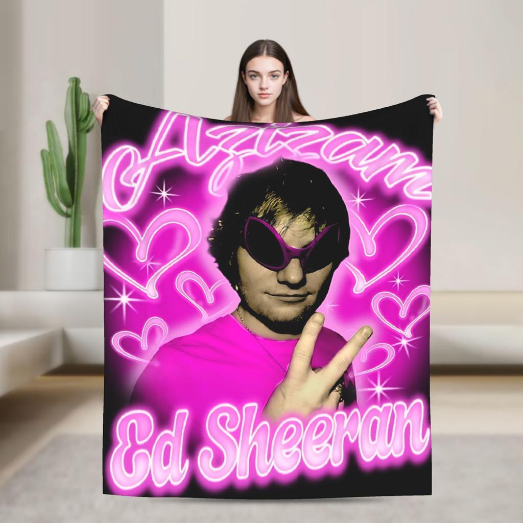 Ed Sheeran Tour Flannel Blanket Soft Warm Throw Blanket for Couch Bed Picnic Print Bedspread Sofa Bed Cover