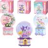 Keeppley Building Block My Melody Kuromi Cinnamoroll Action Figure Crystal Ball Music Box Toy Christma Gift