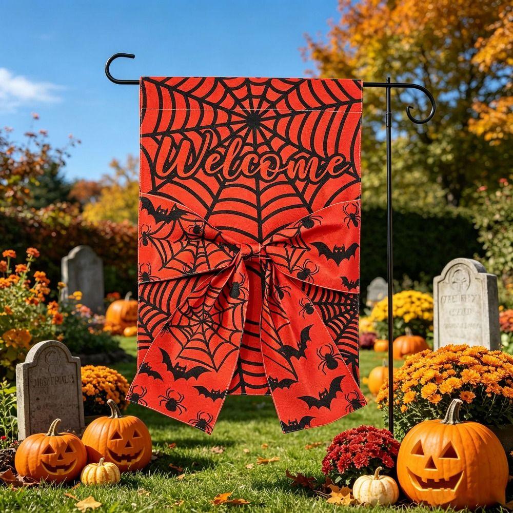 Cloth Halloween Garden Flag Creative Autumn Harvest Flag Multipurpose Pumpkin Cloth Flag Garden