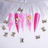 Transparent Gray Butterfly Nail Decoration 3D Manicure Butterfly Nails Rhinestone Diamond Glitter Summer Novel Design Acrylic Butterfly Nails 10 Piece