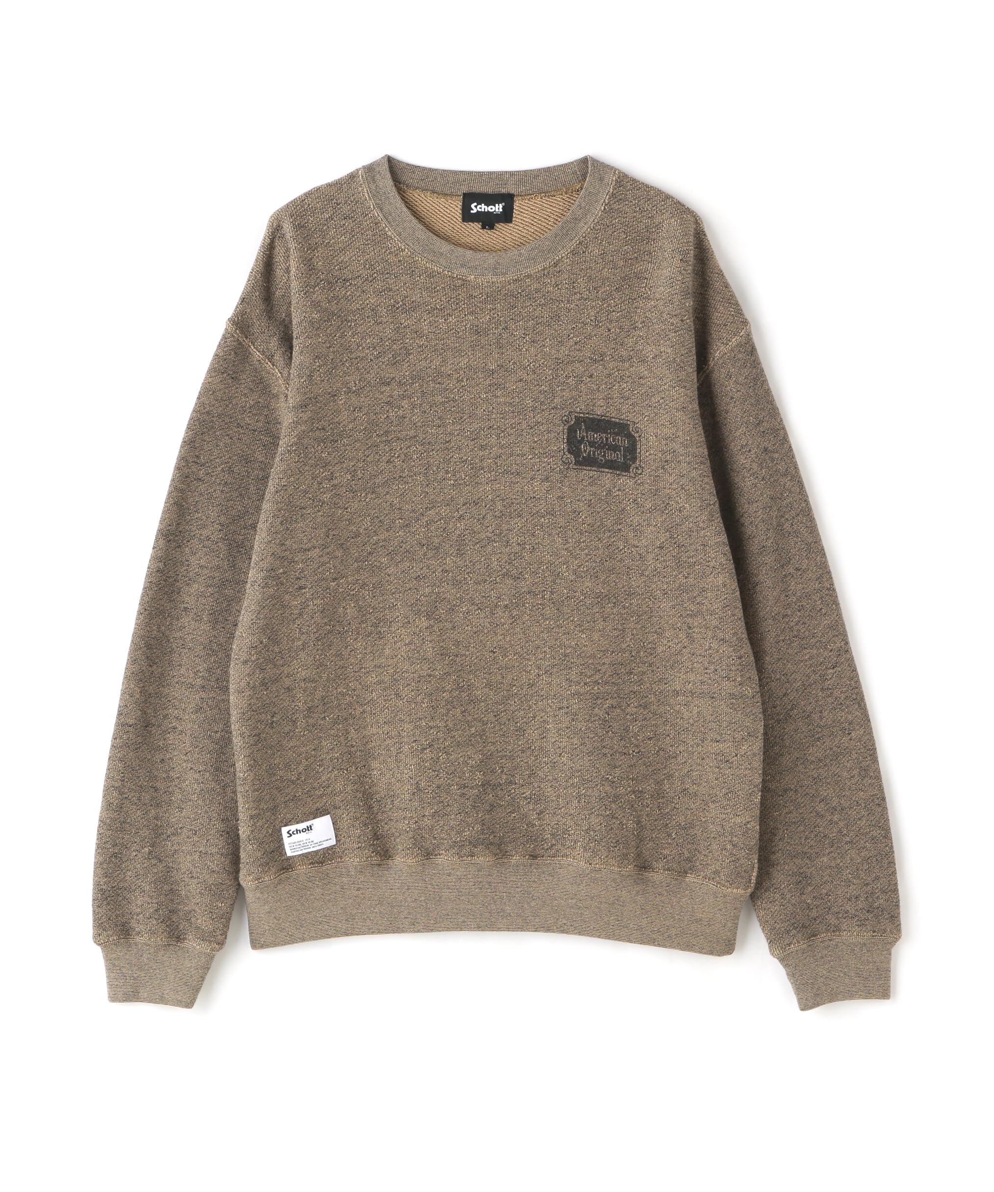 

Schott NYC Salt and Pepper Sweat American Original / Men s Medium 040 Beige / 782-4132004