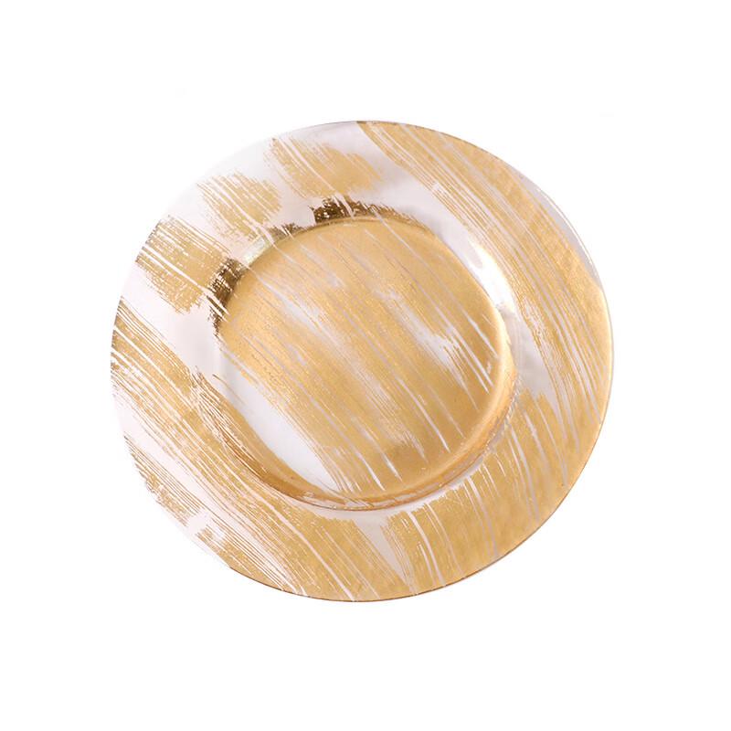 

ZISIZ Nordic Gold-Rimmed Glass Dinner Plate