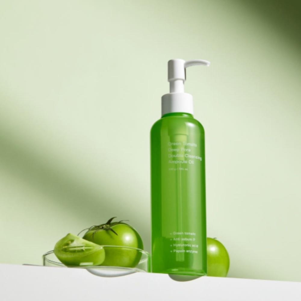 SUNGBOON EDITOR Green Tomato Pore Peeling Cleansing Oil 200ml, Pack of 2 | Deep Pore Cleansing & Sebum Control