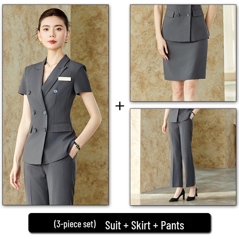 Damen Blaue Anzug-Set: Hochwertige professionelle Kleidung für Herbst/Winter, perfekt für Business, Vorstellungsgespräche und formelle Anlässe.