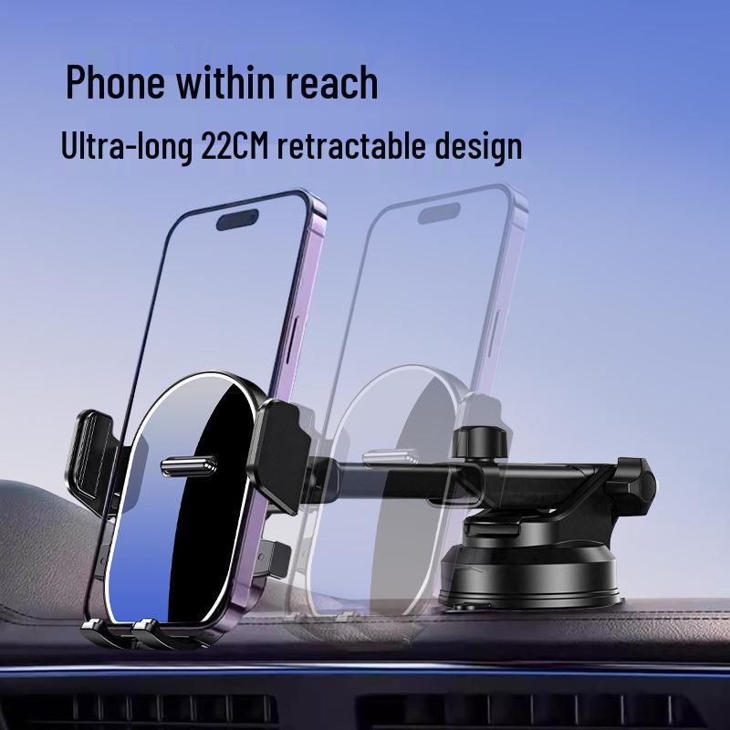 Longqi Retractable Suction Cup Car Phone Holder for Center Console Navigation