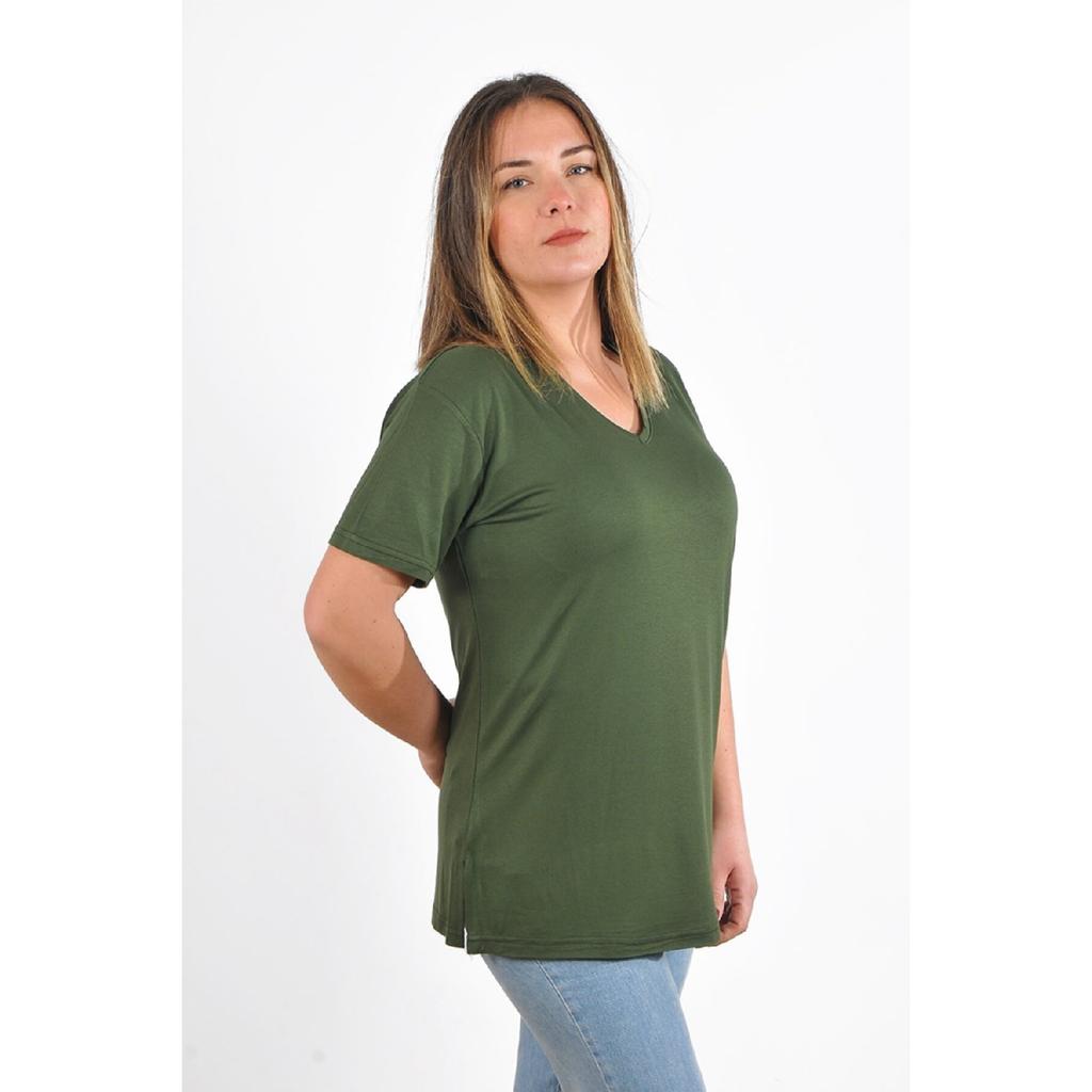 Women's V-neck Large Size T-shirt Cty-cnd-01