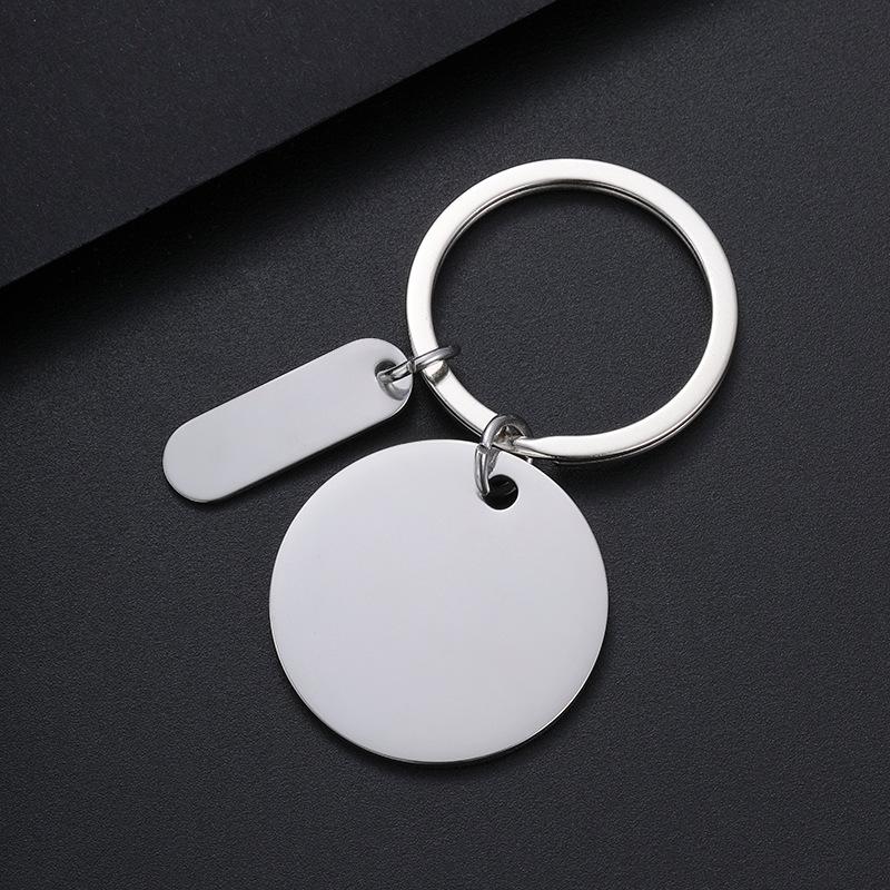 Stainless Steel Round Plate Keychain: Laser-Engraved Festival Gift