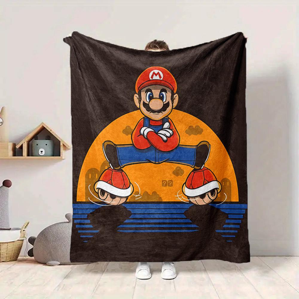 

1pc Mario Soft Skin-Friendly Flannel with Digital Printing, Various Sizes Available for Family, Friends, Birthday008 130cmx150cm