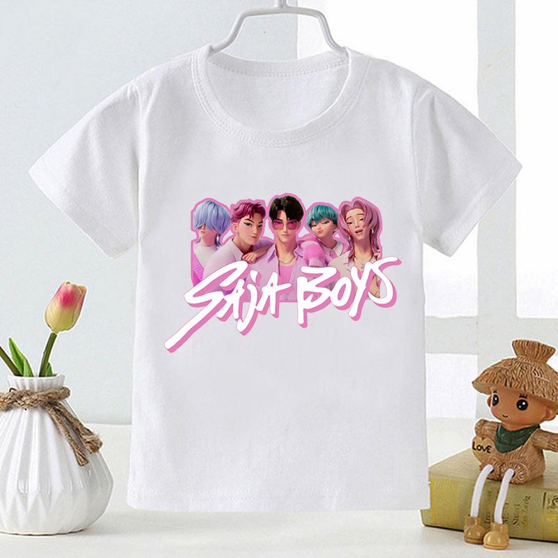 Kpop Demon Hunters Saja Boys Print Casual Kids T Shirt Girls New Summer Tops Fashion Baby Clothes Children Short Sleeve T-shirts
