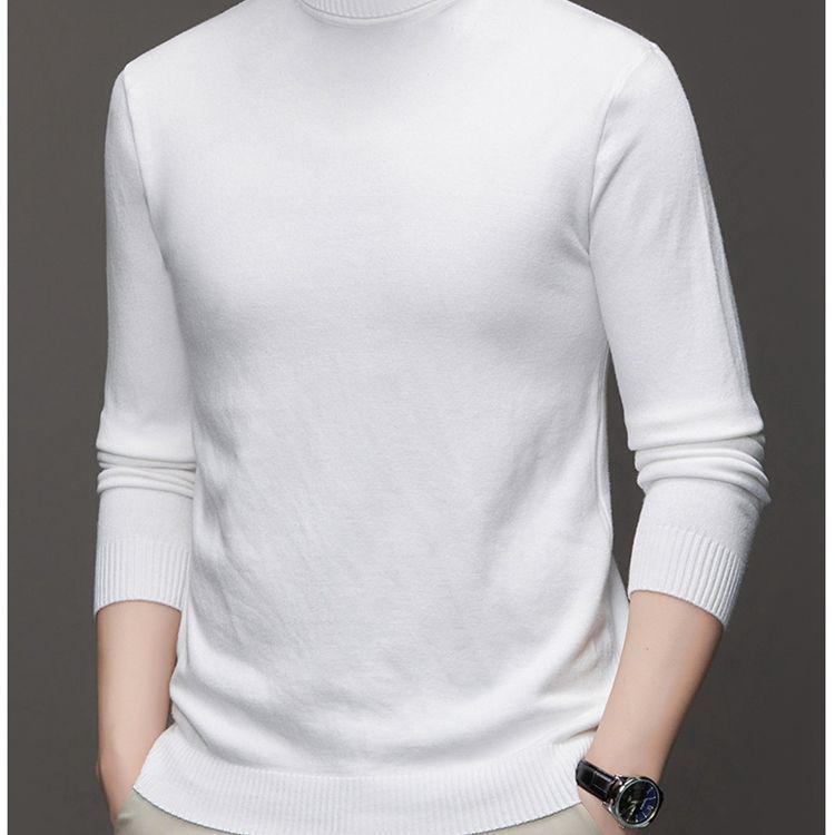 

Утепленный мужской свитер-пуловер с высоким воротом крупной вязки для осени/зимы M ~95 jin (~47.5 kg)