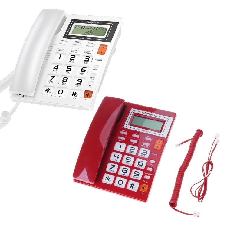 Corded Landline Phone Big Button Household Business Desktop Landline Telephone with LCD Display for Office Front Desk