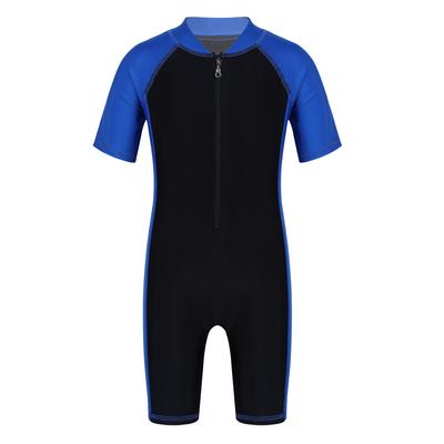 Crianças Meninos Meninas Uma Peça UPF 50+ Rash Guard Zip Shorty Wetsuit Treinamento Maiô Maiô