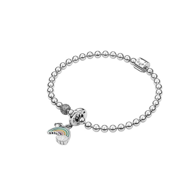 Pandora Rainbow Pendant 925 Silver Bracelet Women s Silver ZT-0327 серебряный