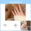Unique Irregular Liquid Diamond Starburst Adjustable Copper Ring For Women Fashion Lovers