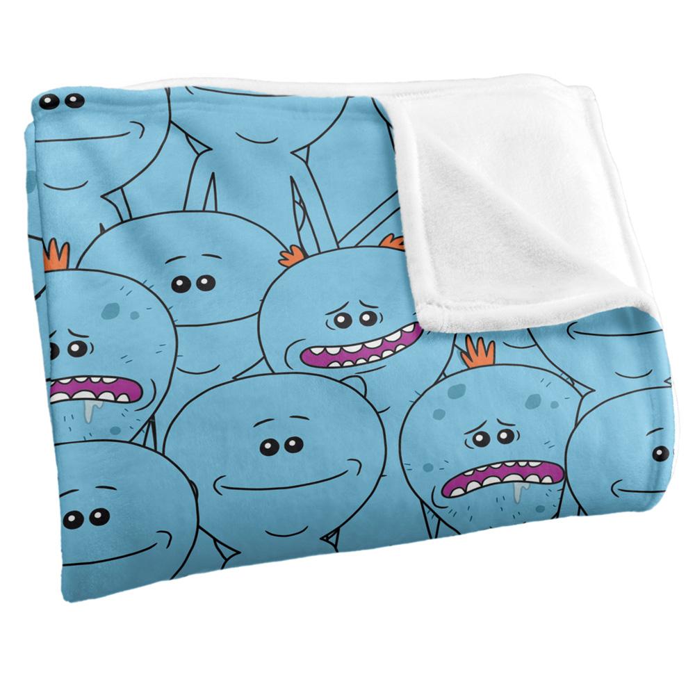 Rick And Morty Silky Crowd Mr Meeseeks Supersoft Blanket