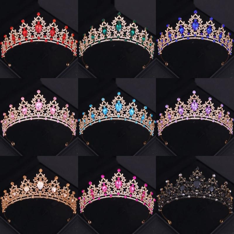Baroque Crystal Crown Tiara for Women Bride Rhinestone Prom Diadem Bridal Wedding Hair Accessories Jewelry Tiaras and Crowns