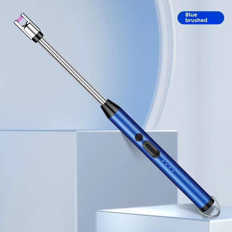 Brichetă electrică USB cu aprindere cu impulsuri, rezistentă la vânt, cu furtun din oțel fără sudură la 360°, pentru exterior, grătar, bucătărie, aprinzător, tip C, instrument