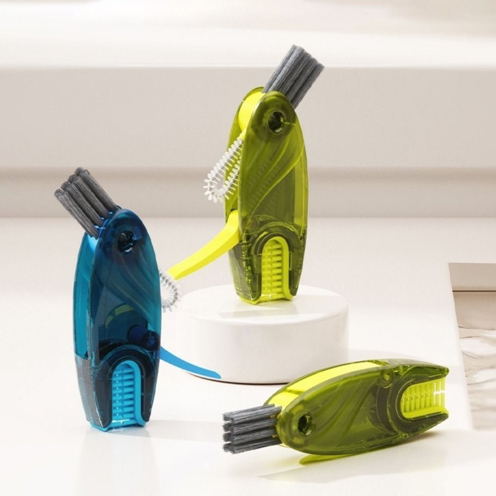 Handheld Cup Lid Cleaning Brush Rotatable Cup Mouth Brush Groove Gap Cleaning Brush  Thermos