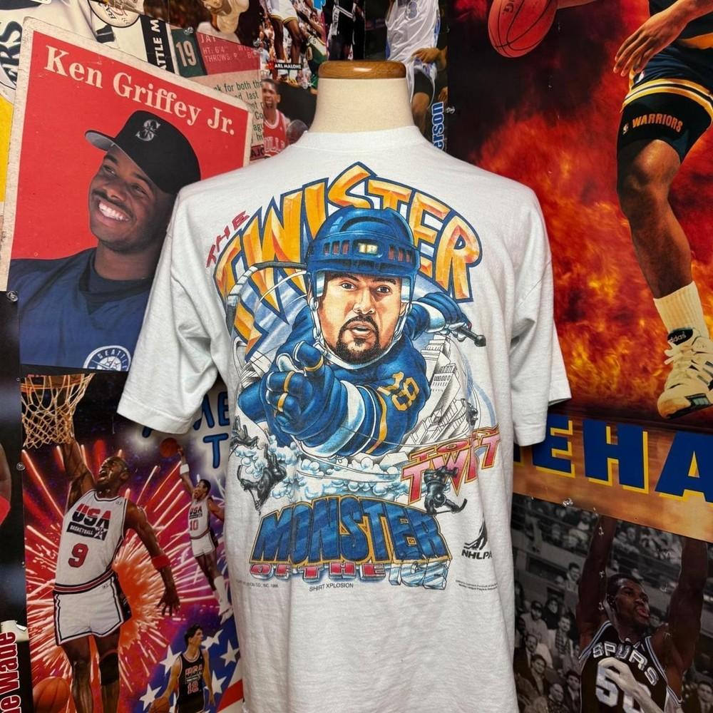 90-е St. Футболка Louis Blues NHL Футболка Tony Twist в ретро-стиле Унисекс XXL