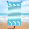 Tropical Dream Letter Print Beach Towel Polyester Green Palm Leaves Quick Dry Bath Towels Summer Vacation Pool Sandproof Blanket