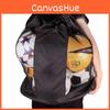 Premium Black Canvas Sports Ball Backpack Extra Large Capacity For Basketball Soccer Equipment