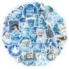 50PCS New Blue Christmas Graffiti Stickers - Waterproof Decor for Water Cup, Phone & Computer AnimeWorlds Store