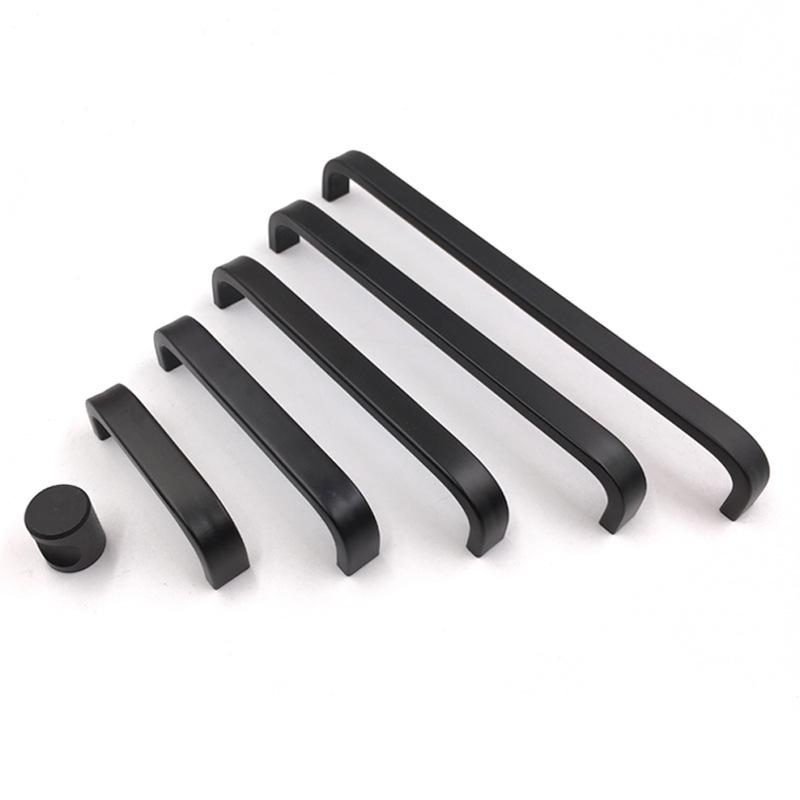 Black Space Aluminum Alloy Solid Wardrobe and Drawer Handle
