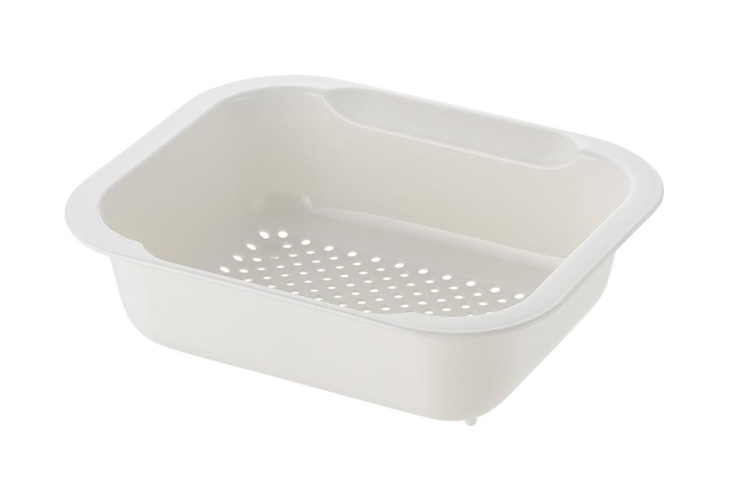 purchase of 2 Richell Colander Tray Rectangle M with Ivory Draining cooking made in Japan [Bulk sets] & lid, bowl, colander, tray, utensils,