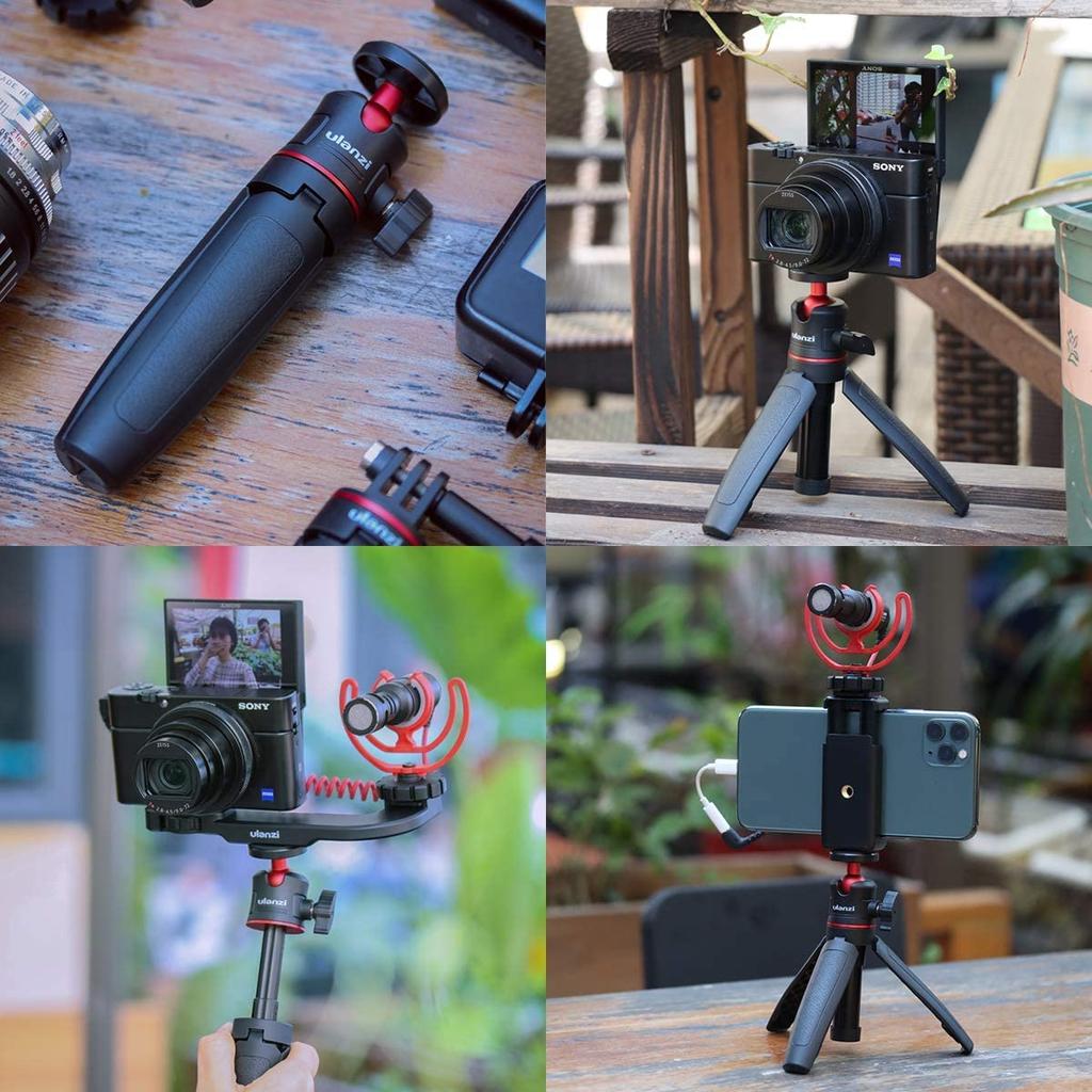 Ulanzi Tripod for Smartphones Smartphone Compact Camera Selfie with Hot Compatible with 9 8 Cameras MT-08 + Clip, Tripod, Stick, 3-Section Extendable,