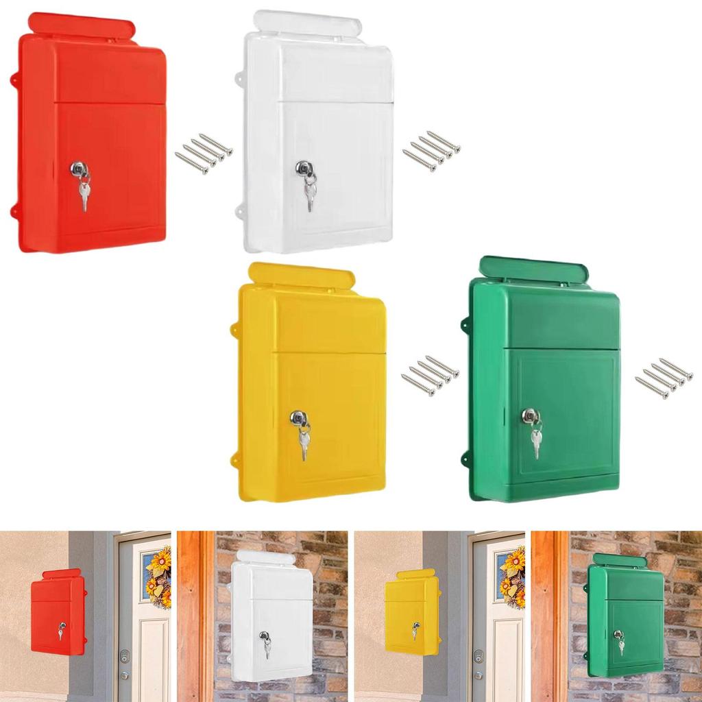 Wall Mounted Mailbox Safe Key for Outside Large Capacity Waterproof Collection Box Postbox for Newspapers Cards Letters School