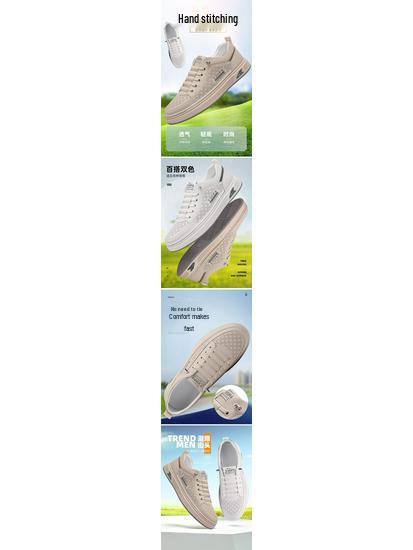 2025 Men's Summer Soft Leather Slip-On Sneakers: Breathable & Casual