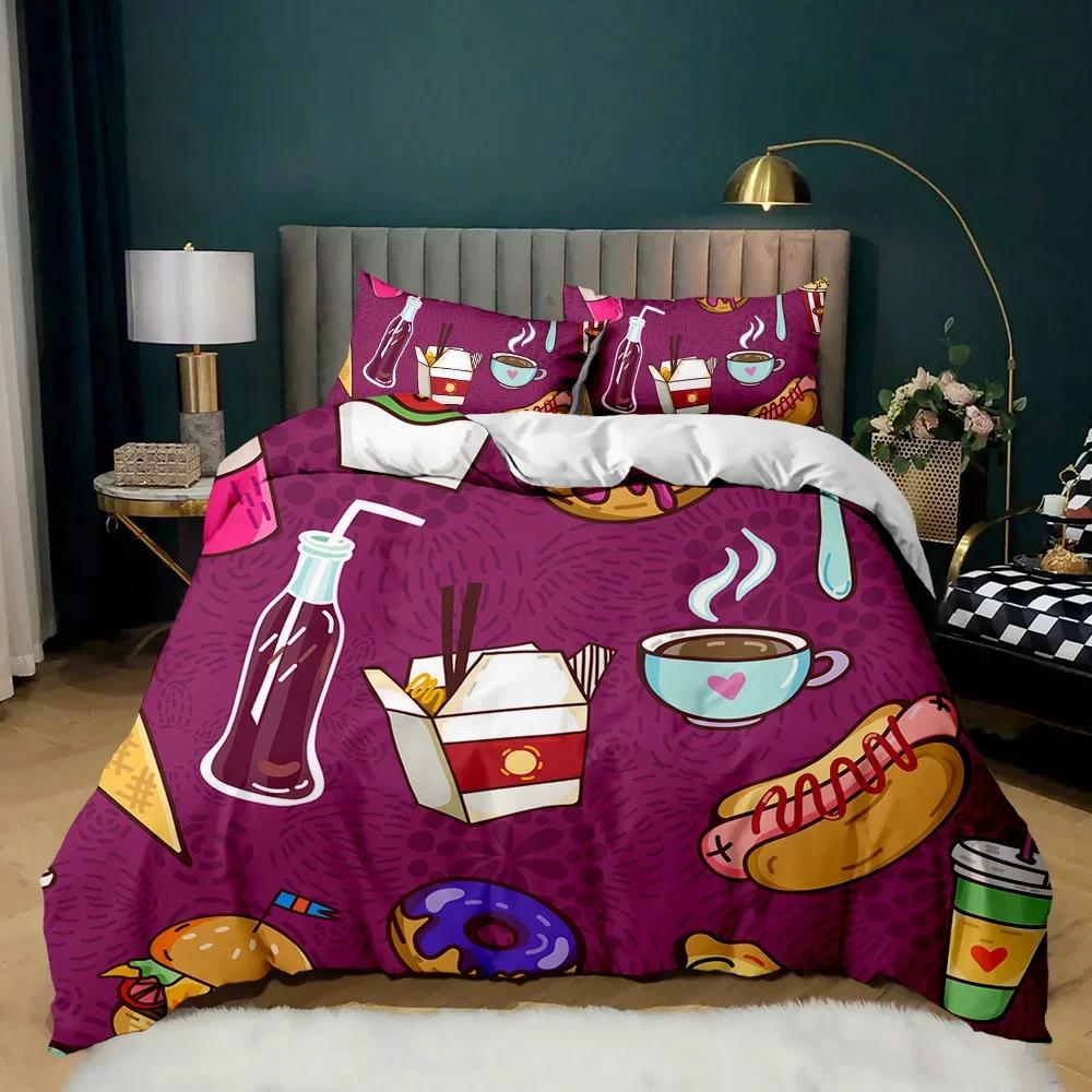 Doughnut Colorful Tie Dye Comfortable Duvet Quilt Cover Pillowcase Bedding Set Children Bedroom Decoration Home Textile