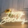 Led Birthday Decoration Birthday Party Led Sign Happy Birthday Neon Sign Led Light Usb Powered Dimmable Acrylic Lamp Warm White