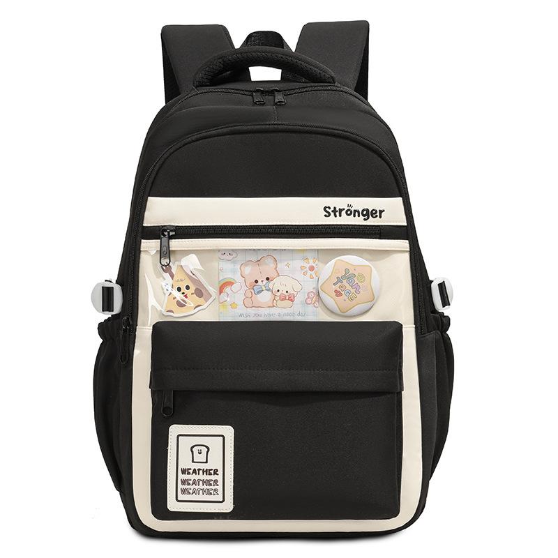 Ins Cute Backpack Large Capacity Campus Junior High School High School Students Contrasting Colors High Value Schoolbag Primary School Schoolbag